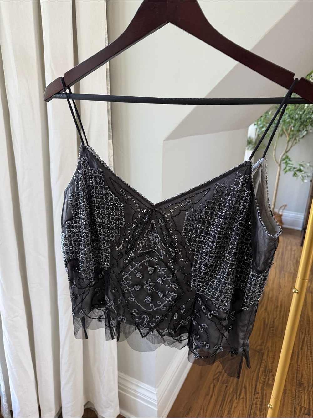 Niteline Black Beaded Camisole Top